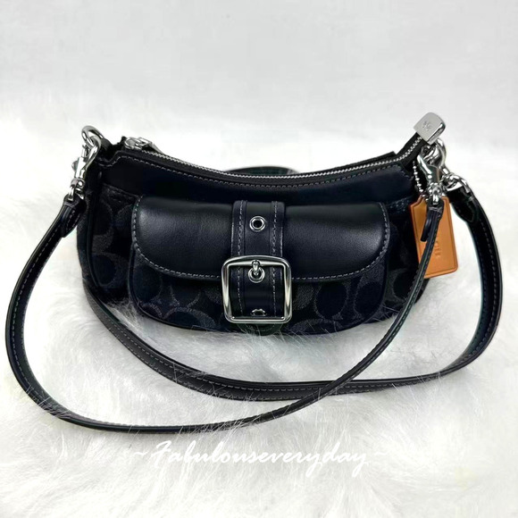 Coach Handbags - Coach Ashton Mini Shoulder Bag Crossbody Signature Denim/Silver/Black CCZ49 NWT